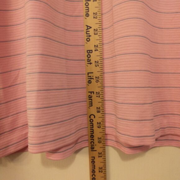 Tiger Woods Collection Nike golf polo shirt mens Xl Xlarge pink striped dri-fit - Picture 5 of 8